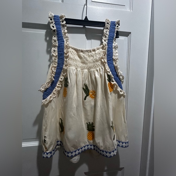 Anthropologie Seen Worn Kept Pineapple
Ruffled Tank Xs - Picture 16 of 16